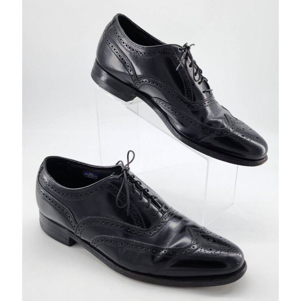 Florsheim Imperial Black Leather Lace Up Wingtip Oxford Brogue Shoes Size 10.5 E